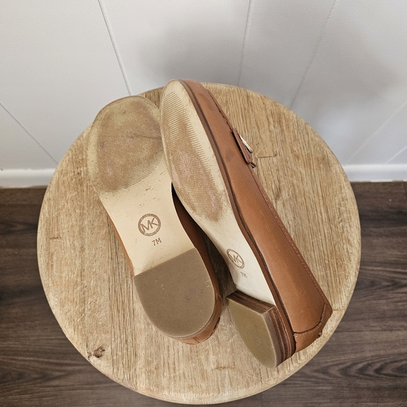 Michael Kors Tierlyn Luggage Tan Leather Loafers - Picture 6 of 10